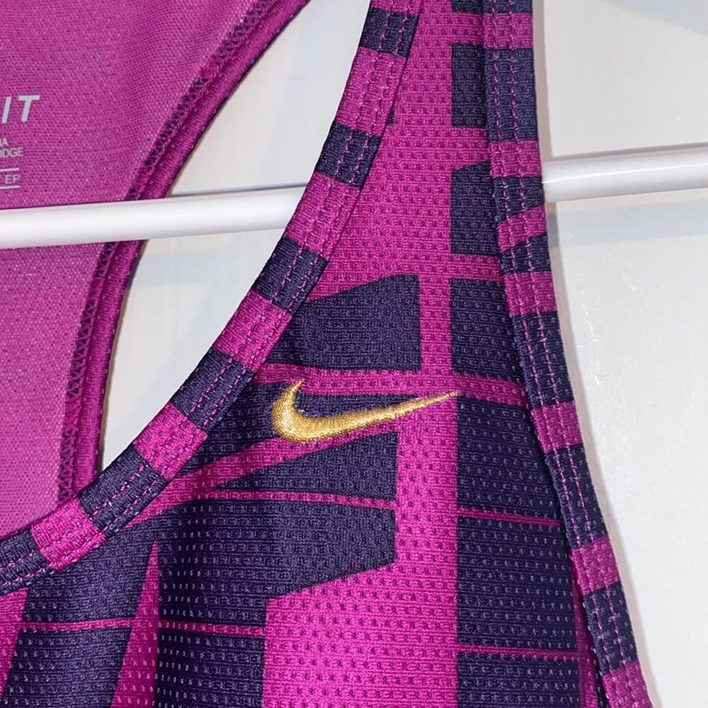 Nike DRI-FIT Racerback sleeveless athletic sports bra tank top (purple) - Picture 3 of 6